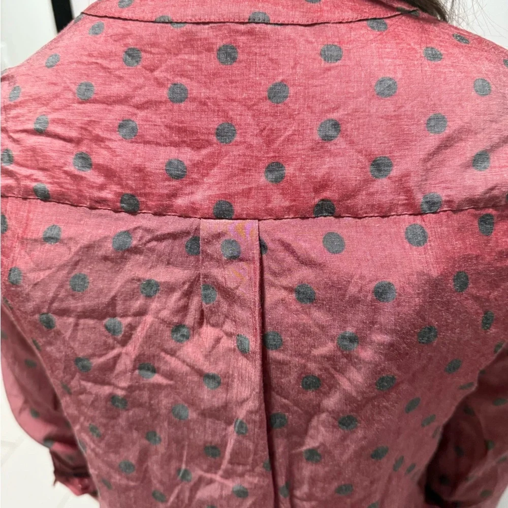 Express Red and Black Patterned Top - Picture 5 of 8